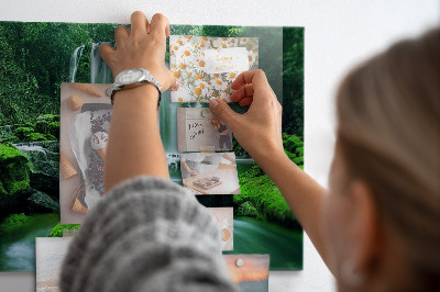 Quadro magnético de parede Cachoeira entre o musgo