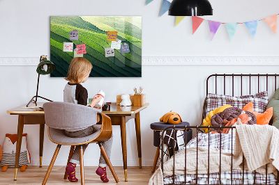 Quadro magnético decorativo Campos verdes abstratos