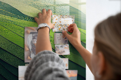 Quadro magnético decorativo Campos verdes abstratos