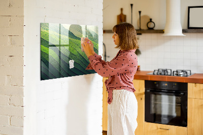 Quadro magnético decorativo Campos verdes abstratos