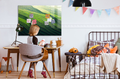 Quadro magnético decorativo Campos verdes abstratos