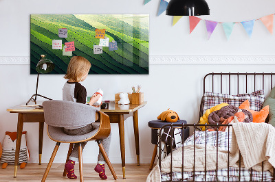 Quadro magnético decorativo Campos verdes abstratos