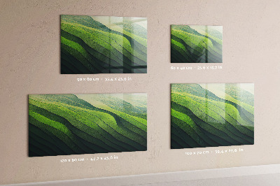 Quadro magnético decorativo Campos verdes abstratos