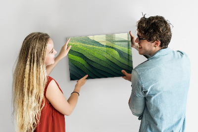 Quadro magnético decorativo Campos verdes abstratos
