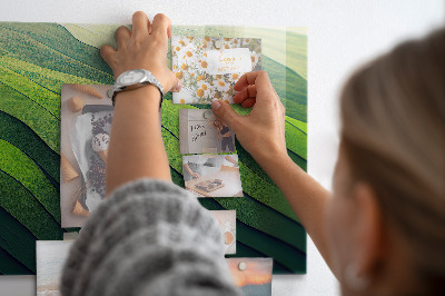 Quadro magnético decorativo Campos verdes abstratos