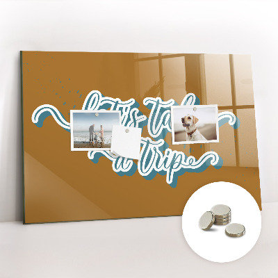 Quadro magnético de parede Vamos fazer uma viagem