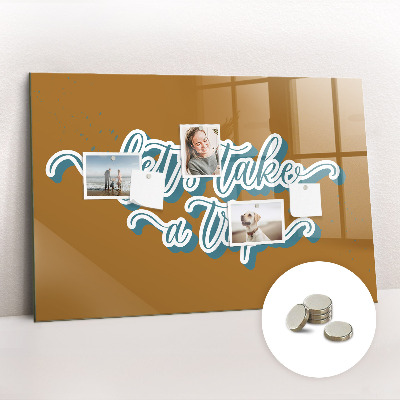 Quadro magnético de parede Vamos fazer uma viagem