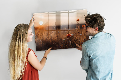 Quadro magnético decorativo Nascer do sol no campo