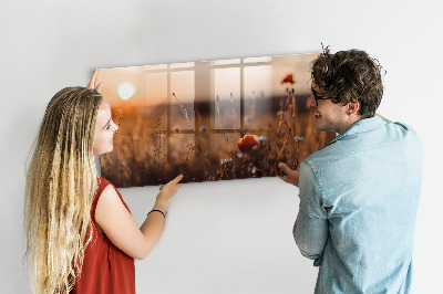 Quadro magnético decorativo Nascer do sol no campo