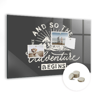 Quadro magnético de parede Citação de aventura