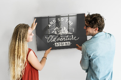 Quadro magnético de parede Citação de aventura