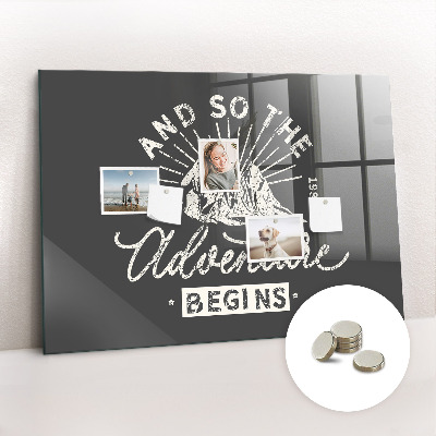 Quadro magnético de parede Citação de aventura