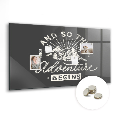 Quadro magnético de parede Citação de aventura