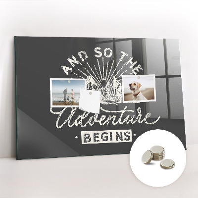 Quadro magnético de parede Citação de aventura