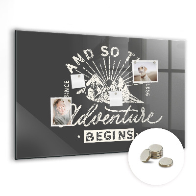 Quadro magnético de parede Citação de aventura