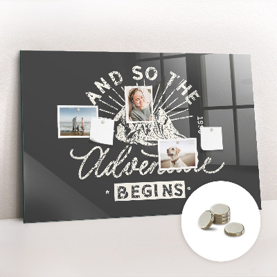 Quadro magnético de parede Citação de aventura