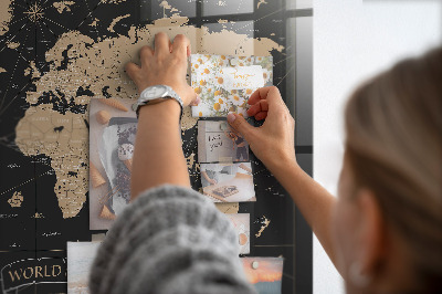 Quadro magnético decorativo Mapa-múndi vintage