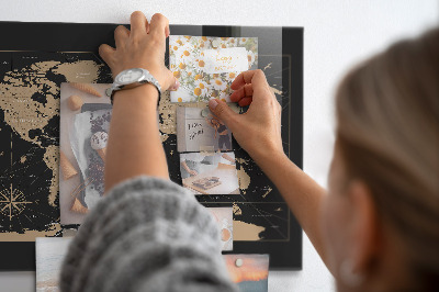 Quadro magnético decorativo Mapa-múndi vintage