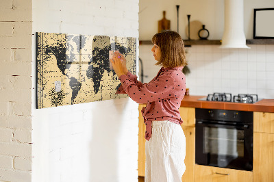 Painel magnético Mapa-múndi vintage