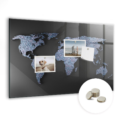 Quadro magnético de parede Mapa mundial 3D