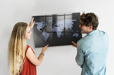 Quadro magnético de parede Mapa mundial 3D
