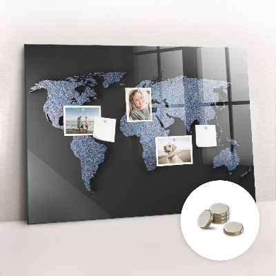 Quadro magnético de parede Mapa mundial 3D