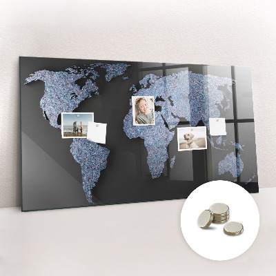 Quadro magnético de parede Mapa mundial 3D