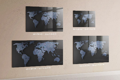 Quadro magnético de parede Mapa mundial 3D