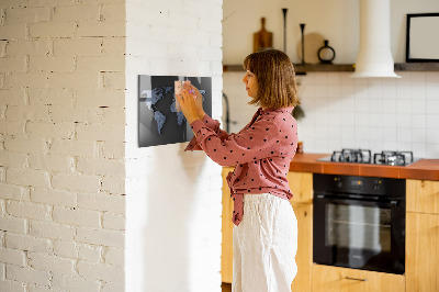 Quadro magnético de parede Mapa mundial 3D