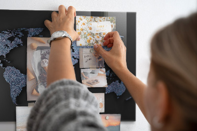 Quadro magnético de parede Mapa mundial 3D