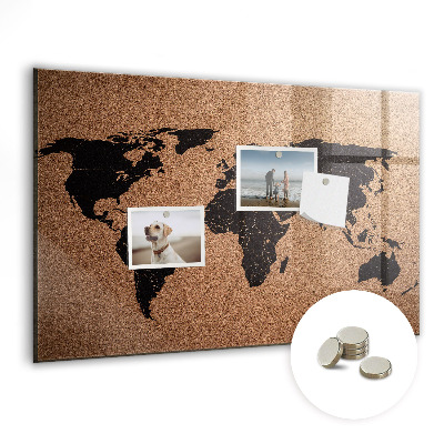 Quadro magnético decorativo Mapa mundial