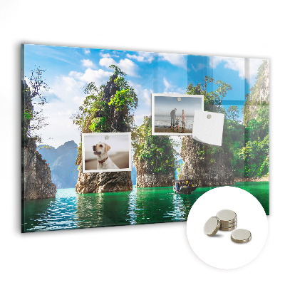 Quadro magnético decorativo Árvores do lago natureza