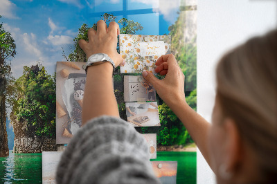 Quadro magnético decorativo Árvores do lago natureza