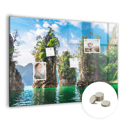 Quadro magnético decorativo Árvores do lago natureza