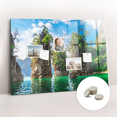 Quadro magnético decorativo Árvores do lago natureza