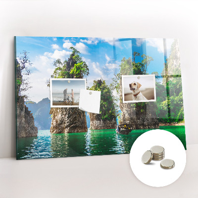 Quadro magnético decorativo Árvores do lago natureza