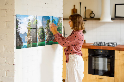 Quadro magnético decorativo Árvores do lago natureza