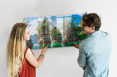 Quadro magnético decorativo Árvores do lago natureza