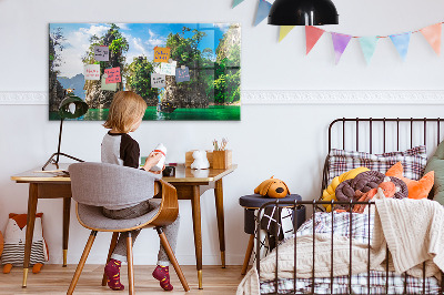 Quadro magnético decorativo Árvores do lago natureza