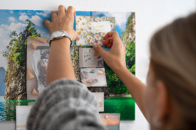 Quadro magnético decorativo Árvores do lago natureza