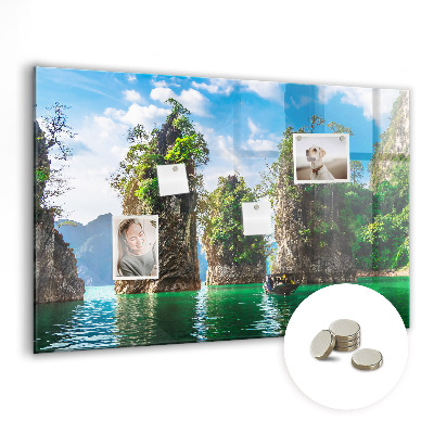 Quadro magnético decorativo Árvores do lago natureza