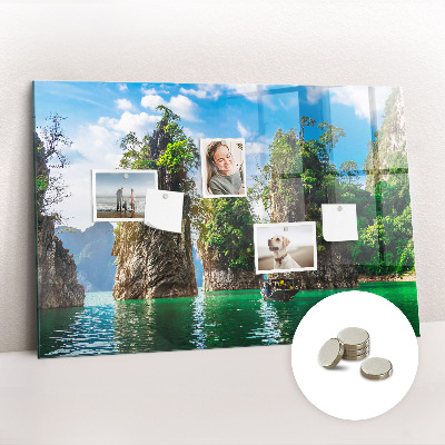 Quadro magnético decorativo Árvores do lago natureza