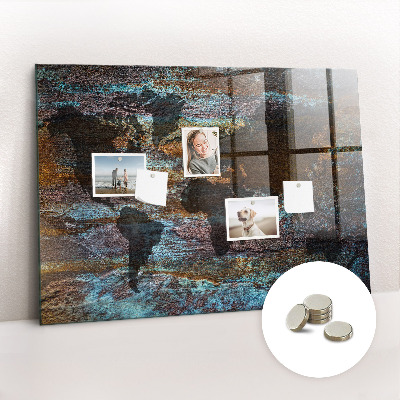 Quadro magnético decorativo Mapa mundial de Rust