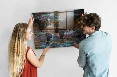 Quadro magnético decorativo Mapa mundial de Rust