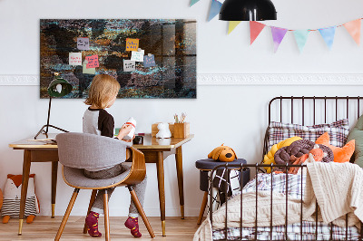 Quadro magnético decorativo Mapa mundial de Rust