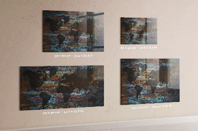 Quadro magnético decorativo Mapa mundial de Rust