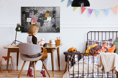 Painel magnético Mapa-múndi de concreto