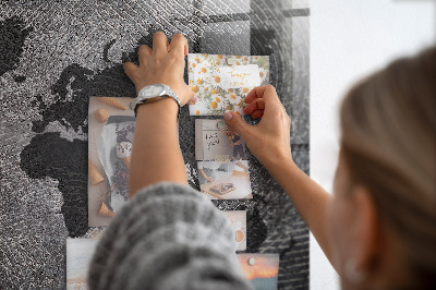 Painel magnético Mapa-múndi de concreto