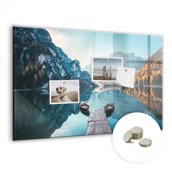 Quadro magnético decorativo Barcos no lago