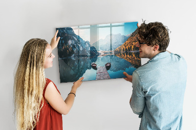 Quadro magnético decorativo Barcos no lago